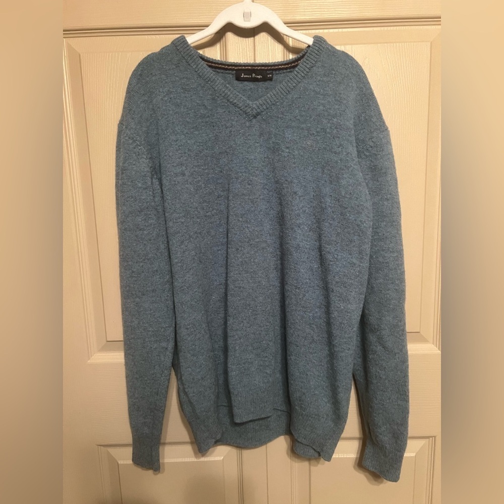 Pringle V-Neck Sweater in Soft Blue